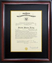 Army Commission Certificate Custom Frame
