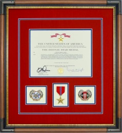 Bronze Star Medal With Award Document  and Coins