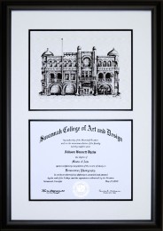 Savannah College Of Art And Design Custom Diploma With Black Frame