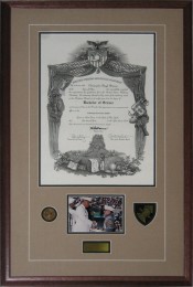 West Point Diploma Frame With Photograph And Patches