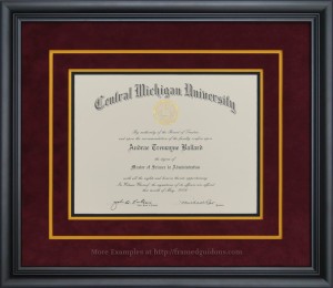 Framed Central Michigan University Diploma