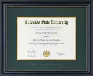 Framed Colorado State University Diploma