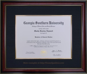 Framed GSU Diploma with Fillet