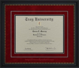 Framed Troy University Diploma