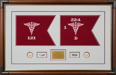 Medical Corps Guidons - Custom Framed 7” x 5” Miniature Medical Guidons