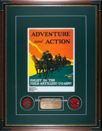 Custom Framed WW I Recruiting Poster - Adventure And Action