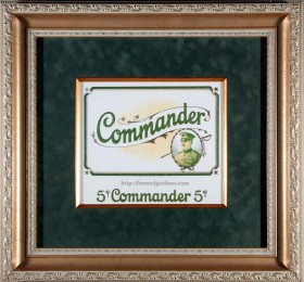 Commander Cigar Label With Green Suede-Military Prints and Photo
