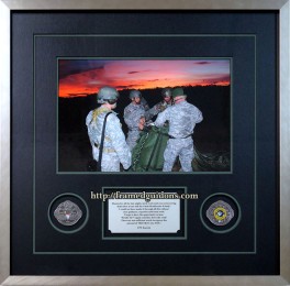 Custom Framed Night Jump Qualification Photo With Coins