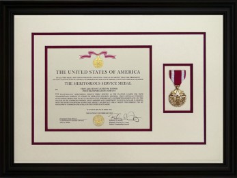 Meritorious Service Medal With Custom Black Frame