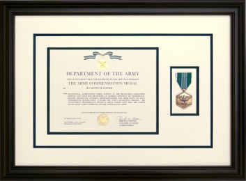 Army Commendation Metal With Award Document