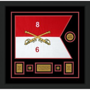 Cavalry Version 2 20” x 15” Guidon Design 2015-D1-M5 Framed