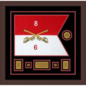 Cavalry Version 2 20” x 15” Guidon Design 2015-D1-M6 Framed