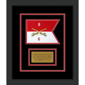 Cavalry Version 2 7” x 5” Guidon Design 75-D1-M2 Framed