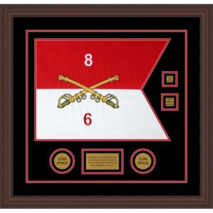 Cavalry Version 2 20” x 15” Guidon Design 2015-D3-M6 Framed