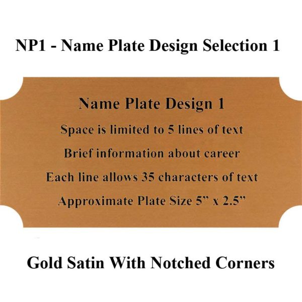 Name Plate Selection NP1 - Design 1 Framed Guidons