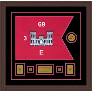 Engineer Corps 20” x 15” Guidon Design 2015-D1-M6 Framed