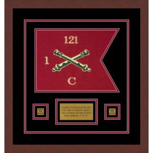 Field Artillery 12” x 9” Guidon Design 129-D1-M3 Framed