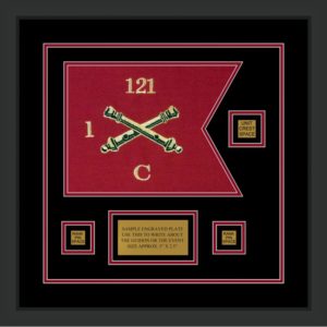 Field Artillery 12” x 9” Guidon Design 129-D2-M2 Framed