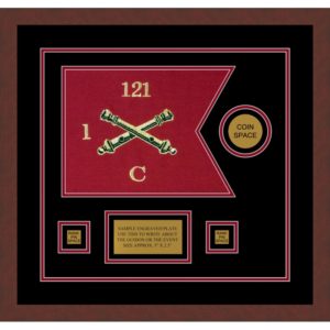 Field Artillery 12” x 9” Guidon Design 129-D3-M3 Framed