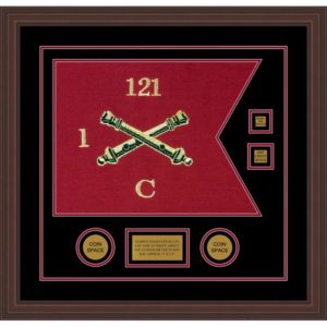 Field Artillery 20” x 15” Guidon Design 2015-D3-M6 Framed