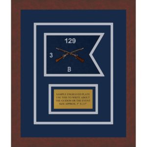 Infantry Version 2 7” x 5” Guidon Design 75-D1-M3 Framed