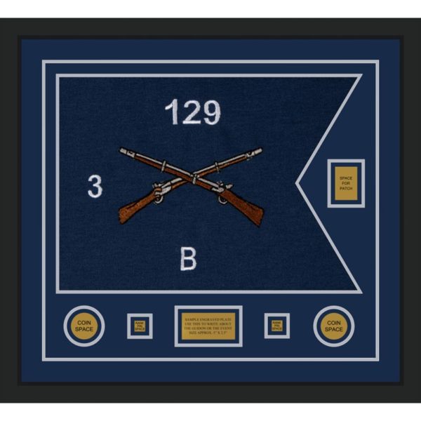 Infantry Version 2 28” x 20” Guidon Design 2820-D2-M5 Framed