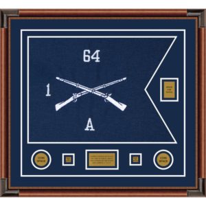 Infantry Version 1 28” x 20” Guidon Design 2820-D2-M4 Framed