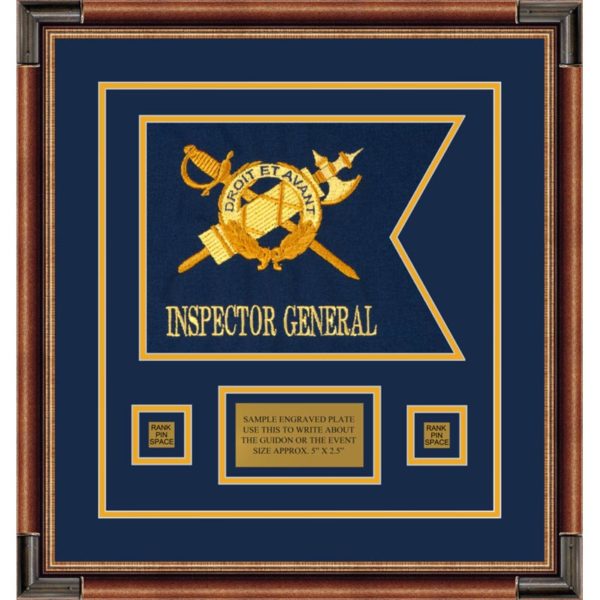 Inspector General 12” x 9” Guidon Design 129-D1-M1 Framed