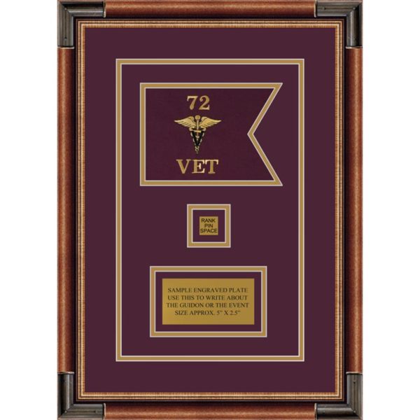Framed Veterinary Corps 7” x 5” Guidon Design 75-D2-M1
