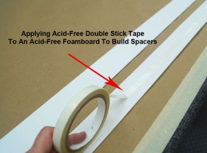 Applying Acid-Free Tape To An Acid-Free Foamboard To Build Space