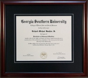 Georgia Southern University Mahogany Finish Diploma Frame