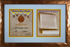 Order Of Saint Maurice Custom Framed Certificate