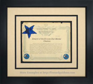 award citation medal bronze star examples diploma certificates awards framed frame framedguidons