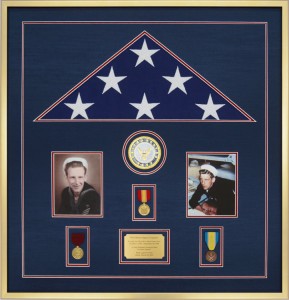 Navy Veteran - Custom Display Case Example For A Burial Size Flag