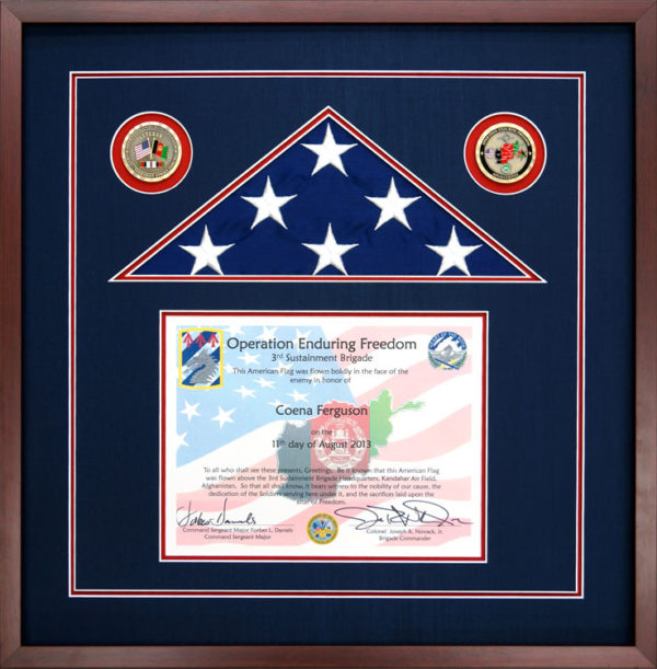 Flag Case For An American Flag Flown During Operation Enduring Freedom ...