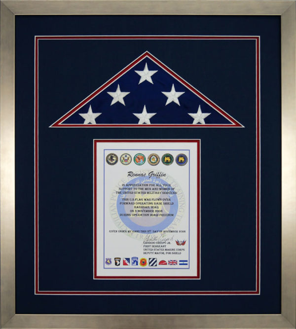 American Flag Flown During Operation Iraqi Freedom - Framed Guidons*