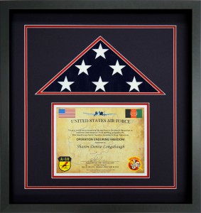 Custom Flag Case For A Flag Flown During A Combat Sortie Aboard An A-10C Warthog During Operation Enduring Freedom