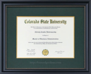 Framed Colorado State University Diploma