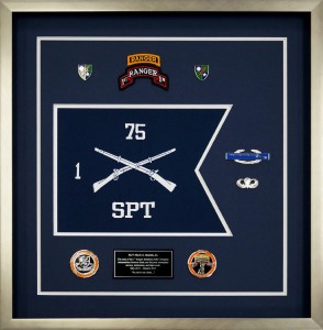 1st Battalion 75th Ranger Regiment SPT Mini Guidon Custom Framed