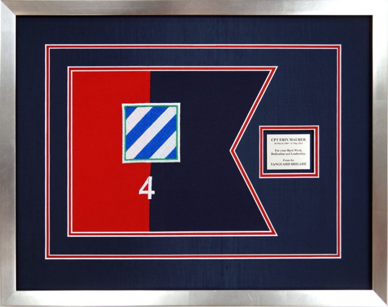 Infantry Guidon Example 4th Brigade 3rd Infantry Division Custom Guidon Framed Guidons 0701