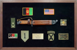 Military Shadow Box Example 3rd Brigade Combat Team, 10th Mountain Division Memorabilia with Iraqi Combat Knife