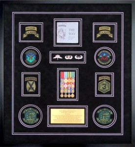 Military Shadow Box Examples Featuring Medals With Patches