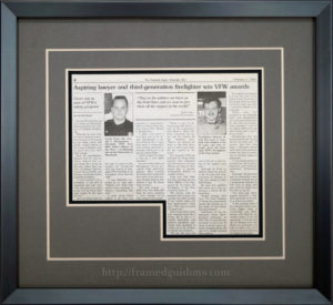 Custom Framed Newspaper Article – Don Montgomery