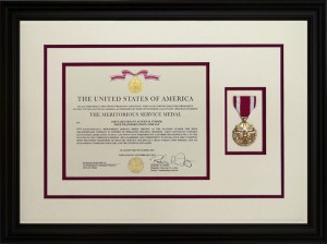 Framed Military Medals - Meritorious Service Medal With Custom Black Frame