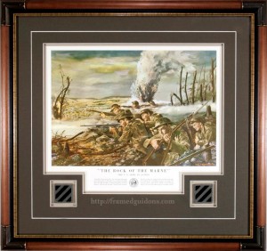 Original Rock Of The Marne Army Recruiting Poster With 3rd ID Patch