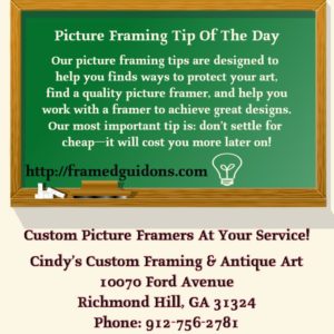 Picture framing tips on framing, protecting art and finding a quality framer